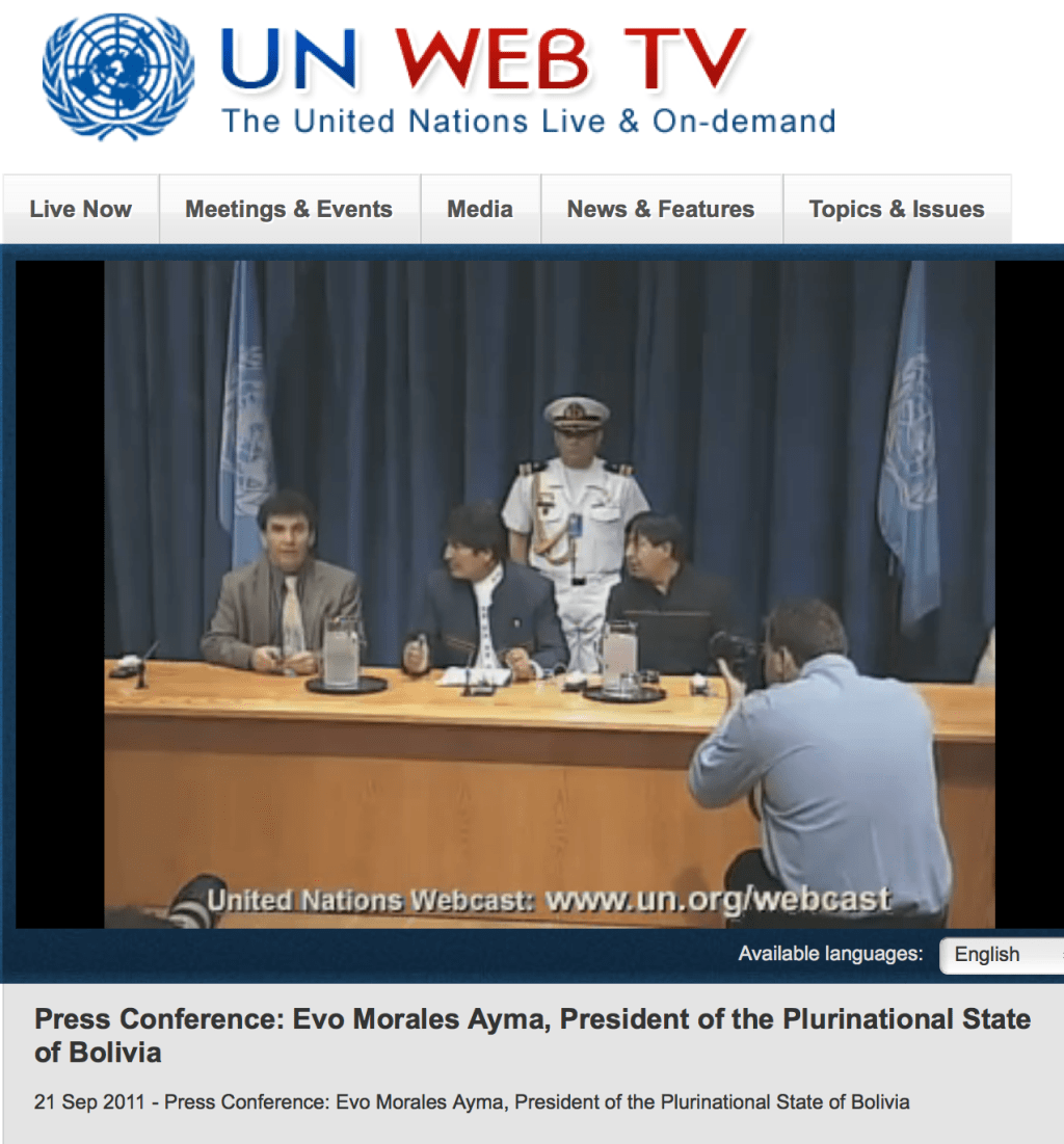 Videos de Morales con Archondo en la&nbsp;ONU