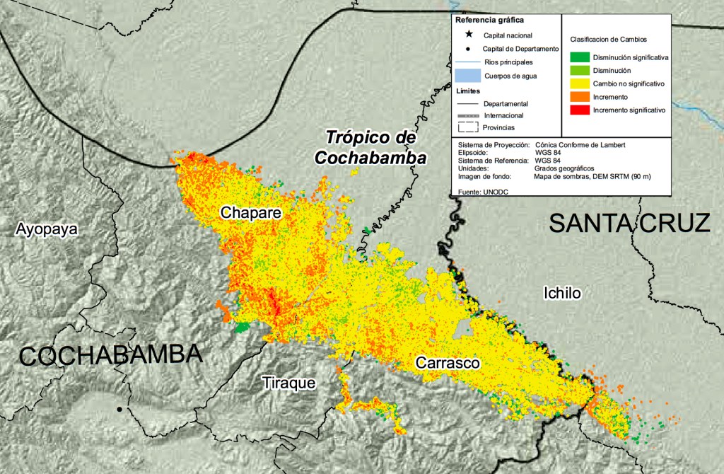 El TIPNIS y la coca según&nbsp;UNODC