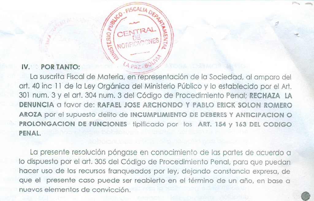 Fiscal rechaza denuncia contra Rafael Archondo y Pablo&nbsp;Solón